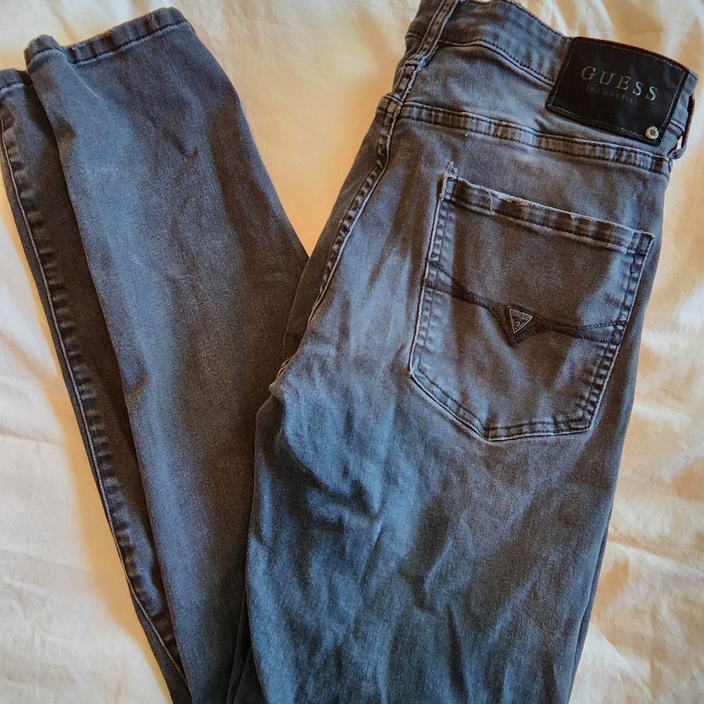 Guess Black Ripped Jeans (Super Stretch) 32/32